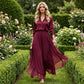 Women's asymmetrical chiffon pants with wide legs