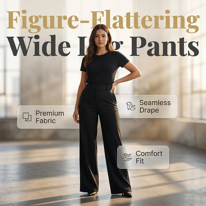 👖 50% OFF Women's High-Waist Wide-Leg Pants | Flowy Slimming Casual Trousers