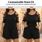☀️ Women’s Casual Cold-Shoulder Romper with Tie-Waist – Summer Ready & Effortless