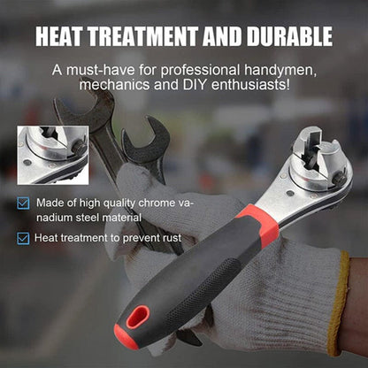 ⚡ Universal Adjustable Ratchet Wrench – Heavy-Duty 6-22mm Quick-Adjust Hand Tool