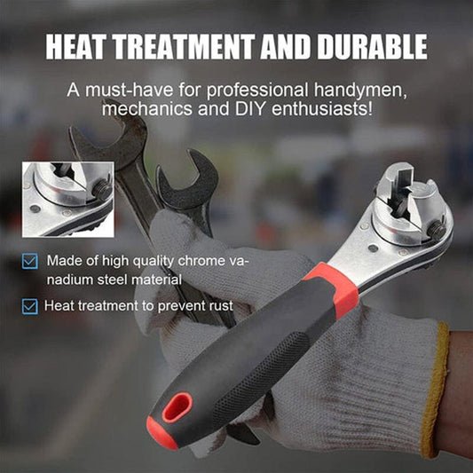 ⚡ Universal Adjustable Ratchet Wrench – Heavy-Duty 6-22mm Quick-Adjust Hand Tool