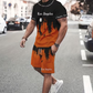 👕🔥 Men's Graphic Print T-Shirt & Shorts Set – Casual Streetwear Summer 2-Piece Outfit