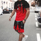 👕🔥 Men's Graphic Print T-Shirt & Shorts Set – Casual Streetwear Summer 2-Piece Outfit