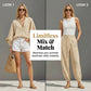 ☀️👗 Women's Summer Slouchy Loose Fit Pants Set – Batwing Sleeve Top & V-Neck Two-Piece Outfit