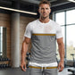 🏖️👕 Men's Summer Color-Block Sportswear Set – Breathable Athletic T-Shirt & Drawstring Shorts 2-Piece Outfit