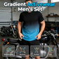 🌴👕 Men's Gradient Print Shirt and Shorts Set – Breathable Casual Summer 2-Piece Outfit