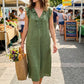 👗✨ Women's Casual Sleeveless V-Neck Ruffle Dress – Flowy Summer Maxi Dress with Pockets