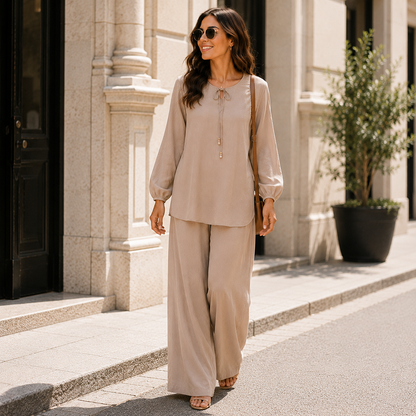 Women's Elegant Top & Pants 2-Piece Set