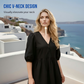 Women Casual Loose Fit V-Neck Dress
