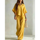 Women's Short Sleeve Shirt and Long Pants Set