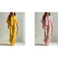 Women's Short Sleeve Shirt and Long Pants Set