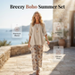 Women's Cotton Linen Half Sleeve Top ＆ Pants Set