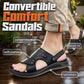 Men's Leather Sandals Dual Use Slip On Outdoor Beach Slippers