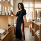 Women's Summer One-Shoulder Dress with High Slit